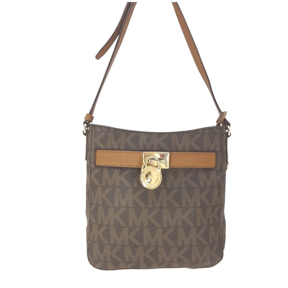 Michael Kors Crossbody Bag Medium Brown Excellent Hamilton Traveler Messenger
